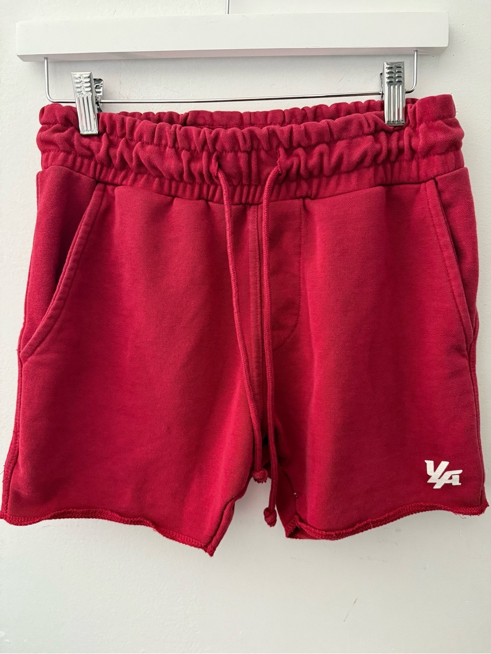 YoungLA Red Elastic Waist Athletic Shorts